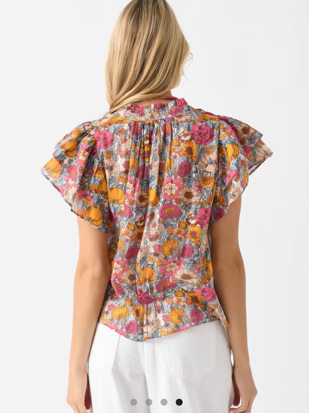 Birds of Paradise by Travota Women's Clover Blouse in Dawn Fleurettes, Medium - Picture 4 of 14